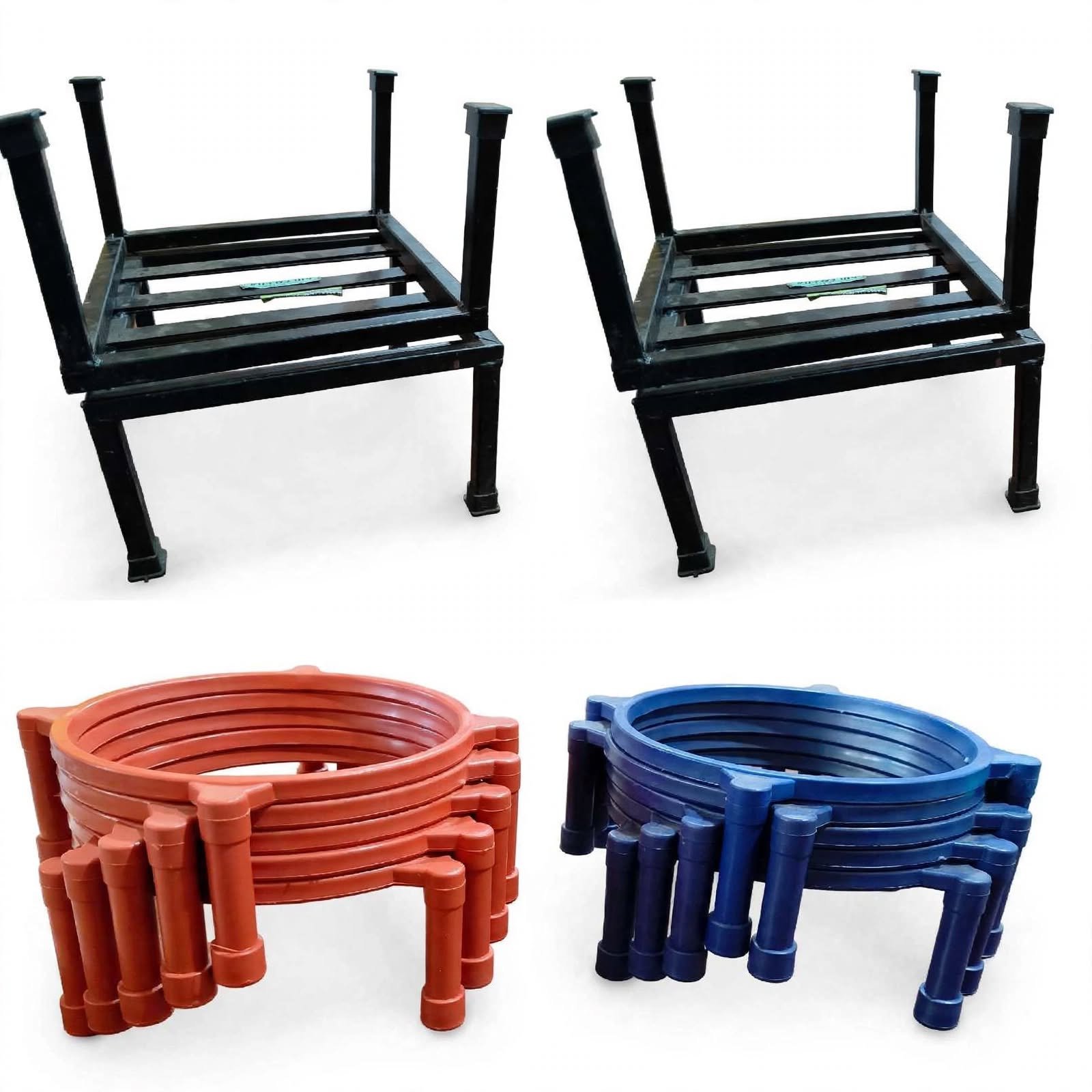 Plastic & metal pot stands